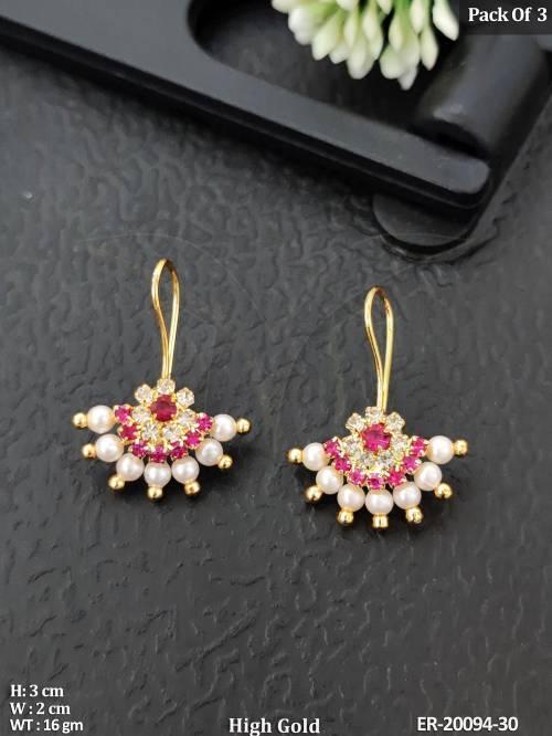 Graceful Floral Kundan Hanging Earrings