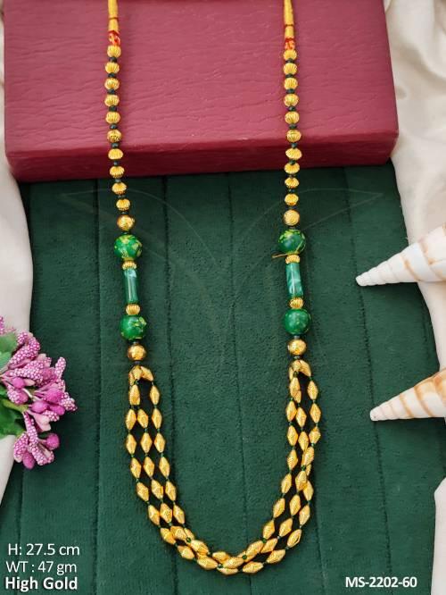Maharashtrian Design High Gold Polish Party Wear Mala Set    