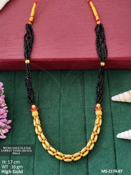 Designer High Gold Polish Thushi Mala Set  