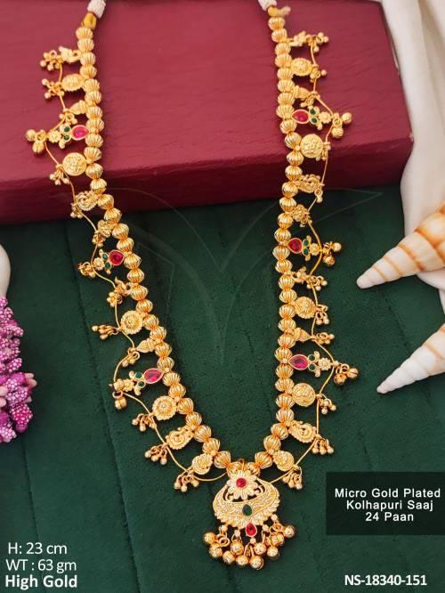 Beautiful Design High Gold Polish Saaj Necklace Set  