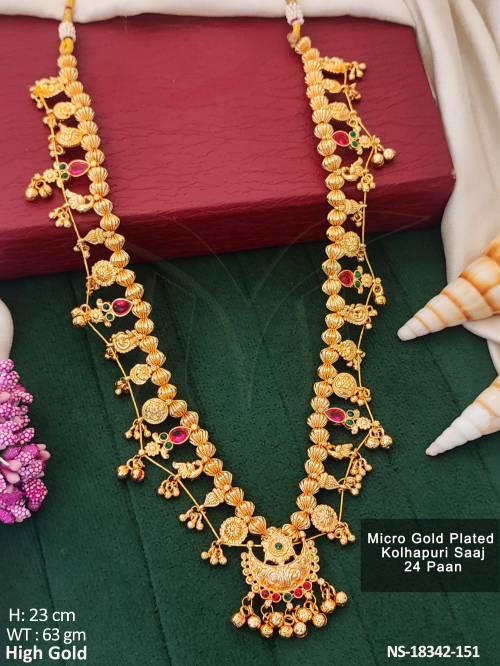 Beautiful Full Stone High Gold Polish saaj  Necklace Set   