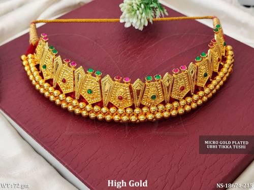 Traditional Ubhi Tikka Thushi Necklace for Wedding  Festive Wear