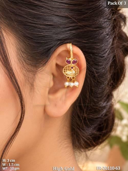 Traditional Peacock Pearl Drop Earrings