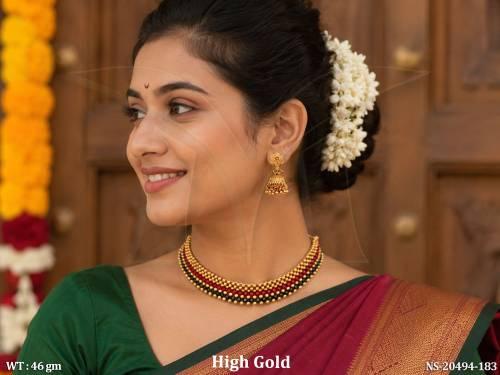 High Gold Designer Tushi Necklace With Earrings