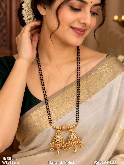 Rajwadi Polish Designer Mangalsutra Pendant