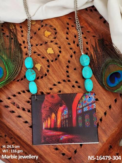 Marble Jewelry Western look Designer Jewelry Marble Necklace Set 