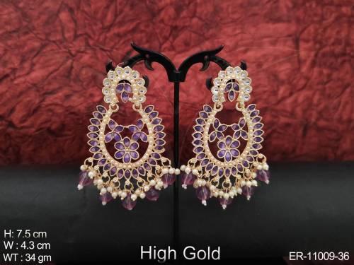 clustered-pearl-designer-fancy-style-high-gold-polish-meenakari-design-party-wear-long-earring-