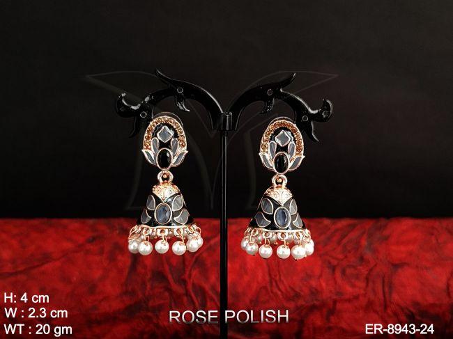 ANTIQUE DESIGNER MULTI SHAPE PARTY WAER MEENA KARI EARRING