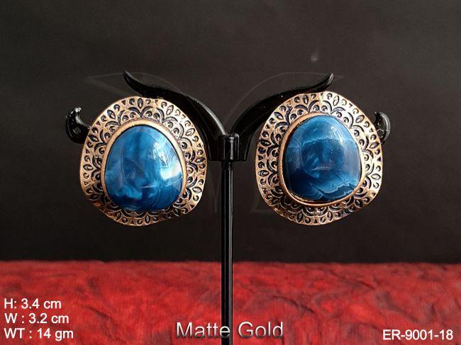 Beautiful Meenakari Design Fany Style Party wear Matte gold Polish Earring / Tops / Studs