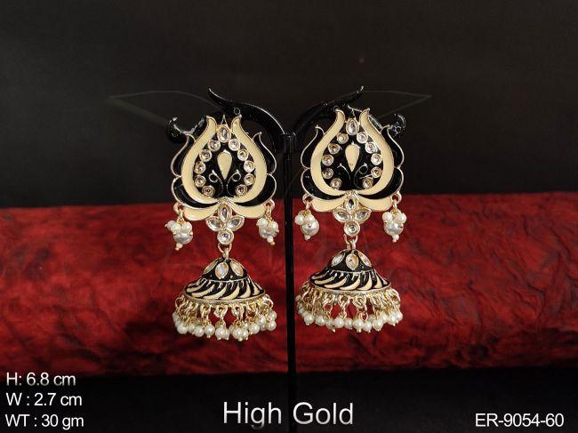 Beautiful Meenakari Design Party wear Fancy Style Long Jhumka earring