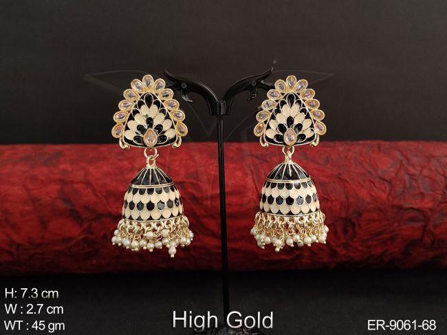 Beautiful Meenakari Design Fancy Style Party wear Designer Jhumka Earring