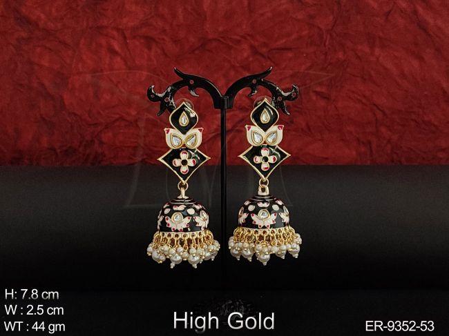 Beautiful Meenakari Design Party wear Jhumka Earring