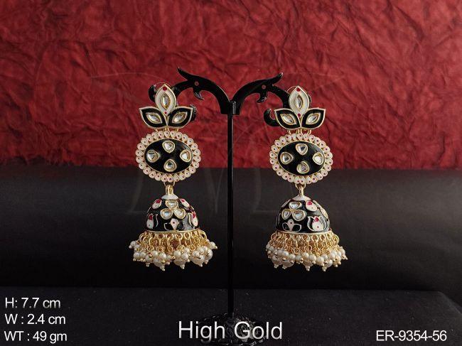 Beautiful Meenakari Designer Fancy Style Party wear Jhumka Earring