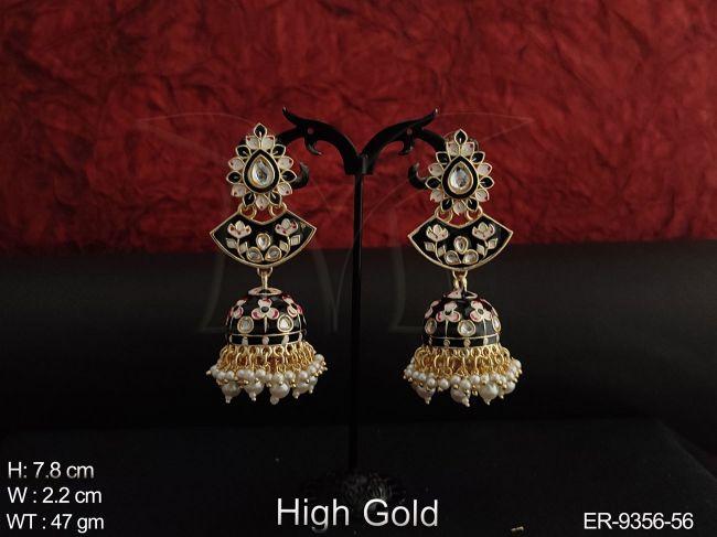 Designer Fancy style Party wear Meenakari Design Beautiful Jhumka Earring