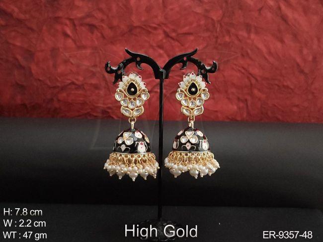 Beautiful Meenakari design Party wear Fancy Style Jhumka Earring