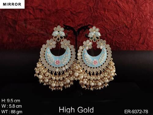Beautiful Meenakari Design Fancy Style Designer Long Party wear Earring