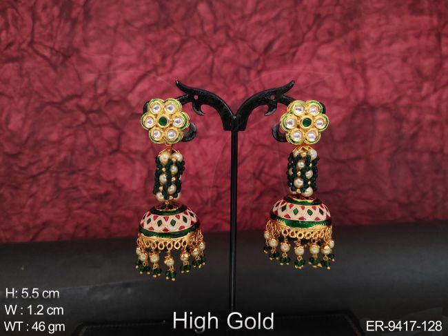 Beautiful Meenakari Design Party wear Fancy Style Designer Jhumka Earring