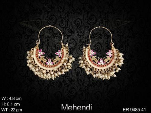 Meenakari Design Beautiful Party wear Fancy Designer Earring 