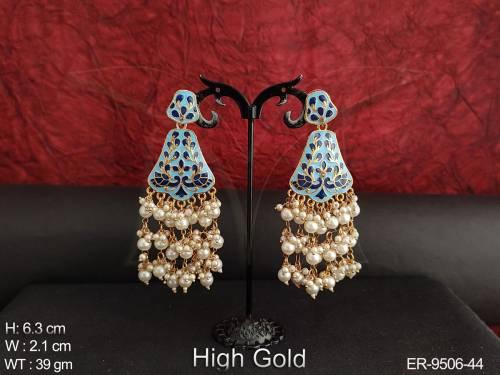 Designer Fancy style Beautiful Meenakari Design Party wear Earring Tops 