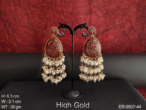 Designer Fancy Design Beautiful Meenakari Party wear Long Earring 