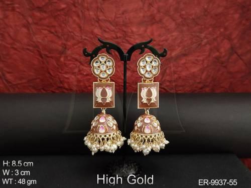 Meenakari Design Fancy Designer Party wear Beautiful Jhumka Earring  