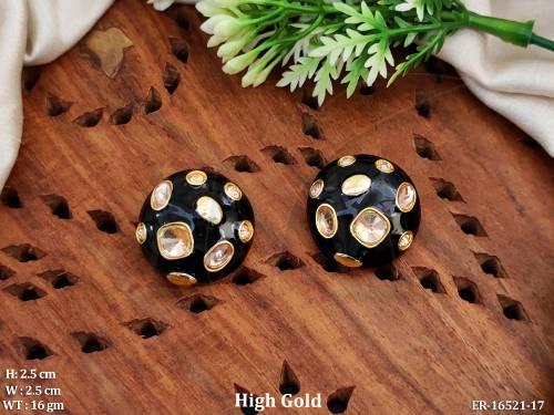Design High Gold Polish Fancy Meenakari Earrings  
