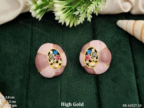 Design High Gold Polish Fancy Design Party wear Earrings  
