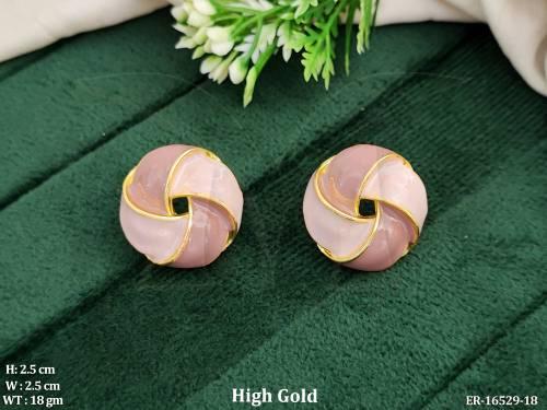 Beautiful High Gold Polish Fancy Earrings  