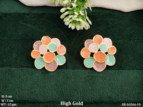 Beautiful High Gold Polish Fancy Meenakari Earrings   