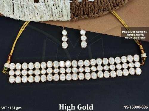 Gorgeous Kundan Jewellery High Gold Polish  Traditional Luxury  Kundan Necklace Sets