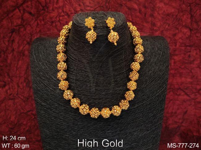 Gold beads design traditional mala