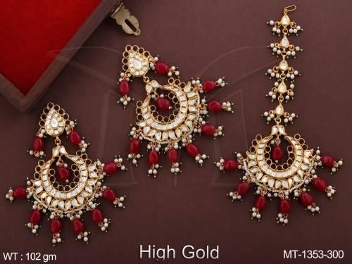 clustered-pearl-fancy-style-party-wear-kundan-jewellery-kundan-party-wear-maang-tikka-earring