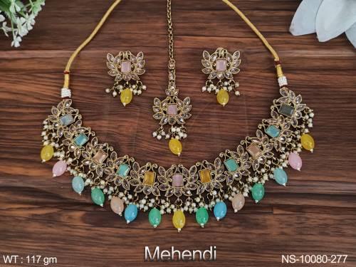 beautiful-designer-fancy-style-antique-mehendi-necklace-sets-
