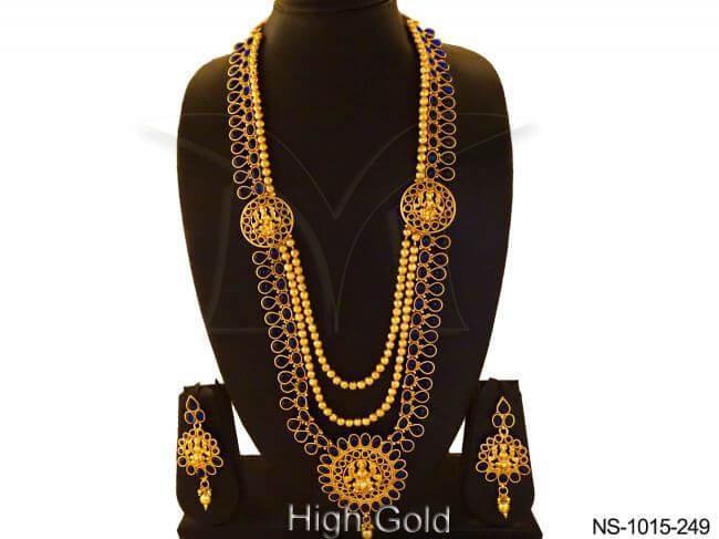 round shape paan stone temple necklace
