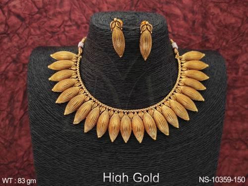 High Gold Polish Fancy Western wear Necklace Set 