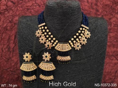 flower-design-antique-stones-beaded-high-gold-polish-designer-short-necklace-set