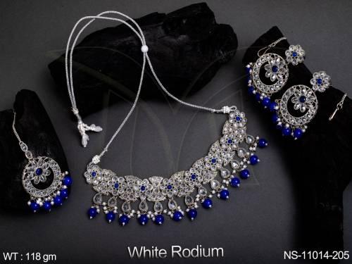 designer-fancy-beautiful-antique-jewellery-white-rodium-polish-necklace-set-