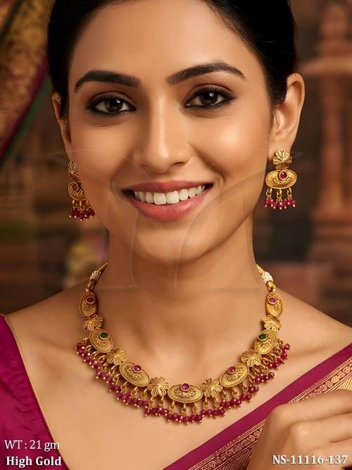 fancy-design-rajwadi-polish-party-wear-antique-jewellery-short-necklace-set
