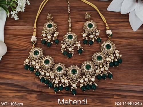 mehendi-polish-fancy-design-party-wear-antique-designer-antique-jewellery-short-necklace-set-