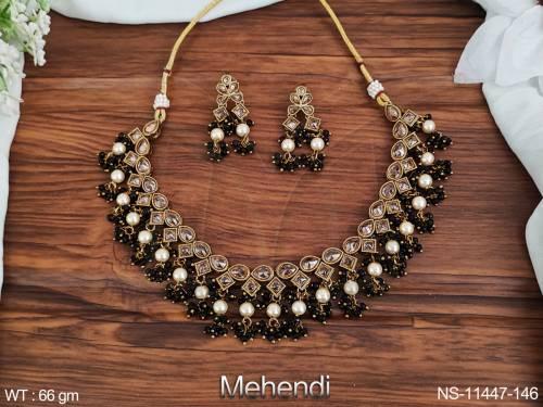 mehendi-polish-fancy-style-party-wear-antique-jewellery-designer-antique-short-necklace-set