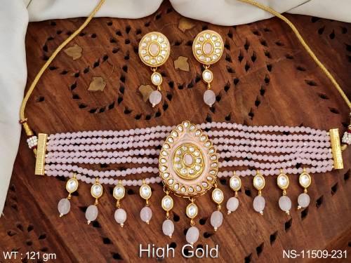 designer-fancy-style-party-wear-clustered-pearl-high-gold-polish-kundan-stone-kundan-jewellery-choker-necklace-set-