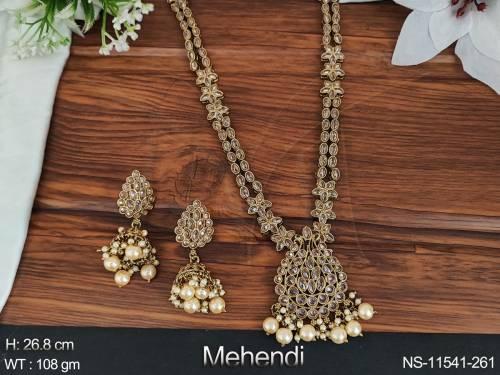 designer-beautiful-antique-jewellery-mehendi-polish-necklace-set-
