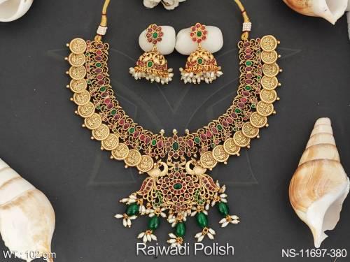 rajwadi-polish-fancy-desing-party-wear-beautiful-heavy-laxmi-coin-desing-temple-coin-necklace-set-