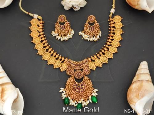 god-ram-sita-family-temple-jewellery-matte-gold-polish-temple-coin-necklace-set