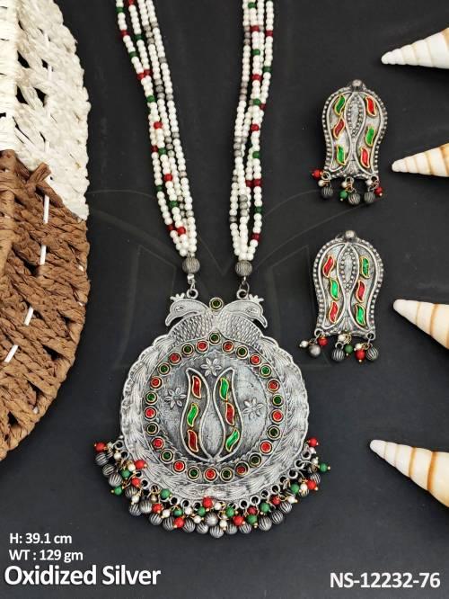 deinger-fancy-style-party-wear-long-oxidised-silver-polish-oxidised-silver-jewellery-necklace-set-