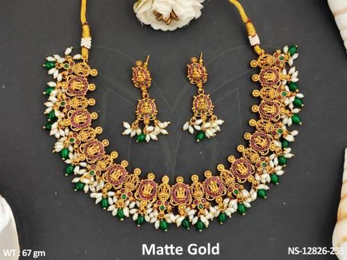 designer-beautiful-fancy-style-temple-jewellery-matte-gold-polish-party-wear-necklace-set-
