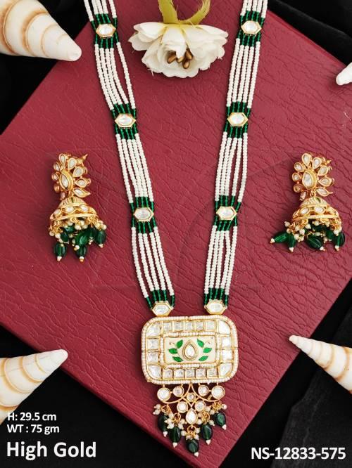 kundan-jewellery-high-gold-polish-clustered-pearl-necklace-set-