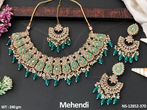 party-wear-mehendi-polish-designer-antique-short-necklace-set