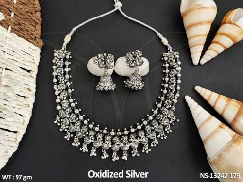 fancy-design-party-wear-beautiful-antique-oxidised-silver-polish-oxidised-necklace-set-