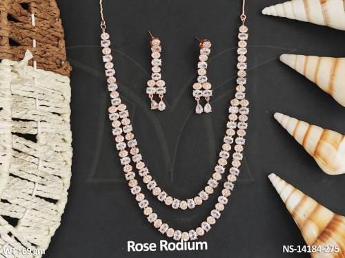 2-layer-cz-ad-stones-rose-rodium-polish-beautiful-party-wear-american-diamond-necklace-set-
